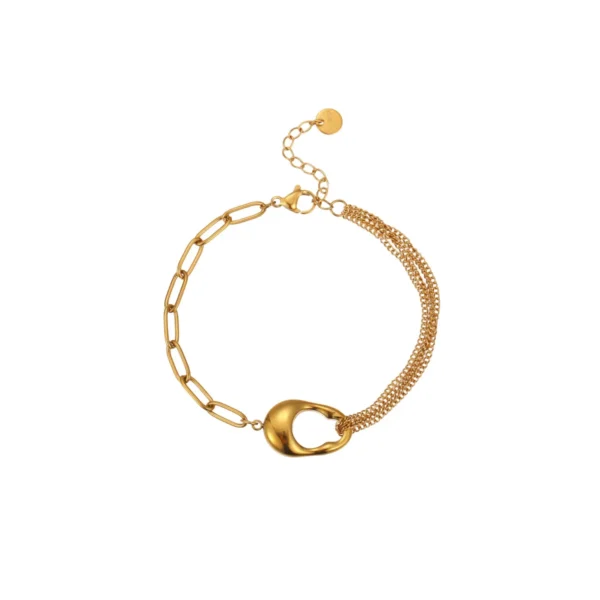 Gold Punk Geometric Double-Layer Bracelet