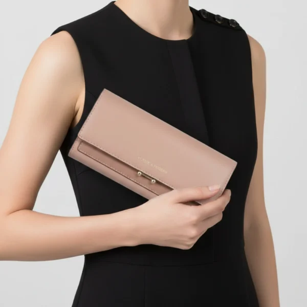 Classic & Modern Women's Large Capacity PU Leather Wallet (PINK)