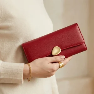 Elegant Slim Long Wallet – Premium PU Leather Purse for Women