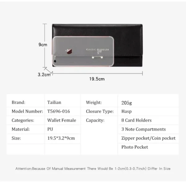 Classic & Modern Women's Large Capacity PU Leather Wallet