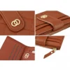 Elegant Quilted Slim Short Wallet for Women – Waterproof PU Leather Card Holder| BROWN