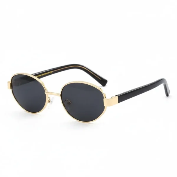 Vintage Small Oval CP Frame Gold Retro Metal Durable Women Sunglasses