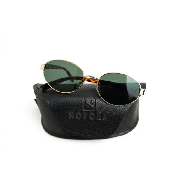 Vintage Small Oval CP Frame Gold Retro Metal Durable Women Sunglasses