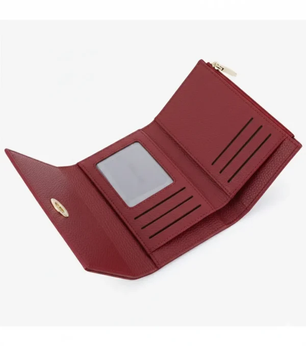 Short Women's Premium PU Leather Wallet Internet Celebrity Style Fashion Open Closure Polyester Lining Portable