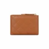 Elegant Quilted Slim Short Wallet for Women – Waterproof PU Leather Card Holder| BROWN