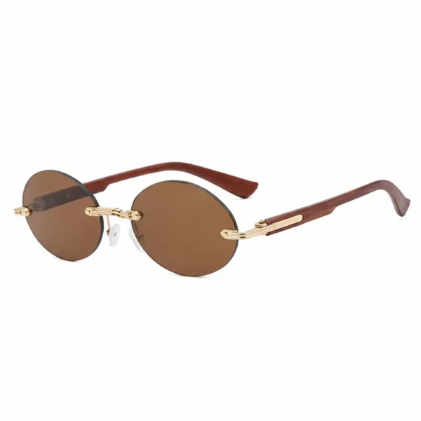 Luxury Design Rimless Oval Women's Sunglasses Decoration UV Protection