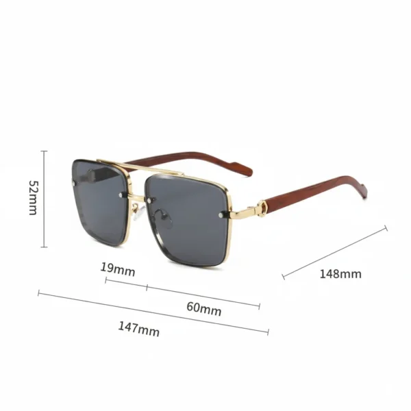 Ultra Lightweight Retro Style Square Metal Frame Men's Sunglasses Comfortable UV400 Shades Sun Glasses| (Black)