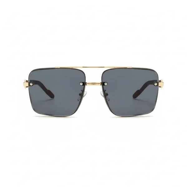 Ultra Lightweight Retro Style Square Metal Frame Men's Sunglasses Comfortable UV400 Shades Sun Glasses| (Black)