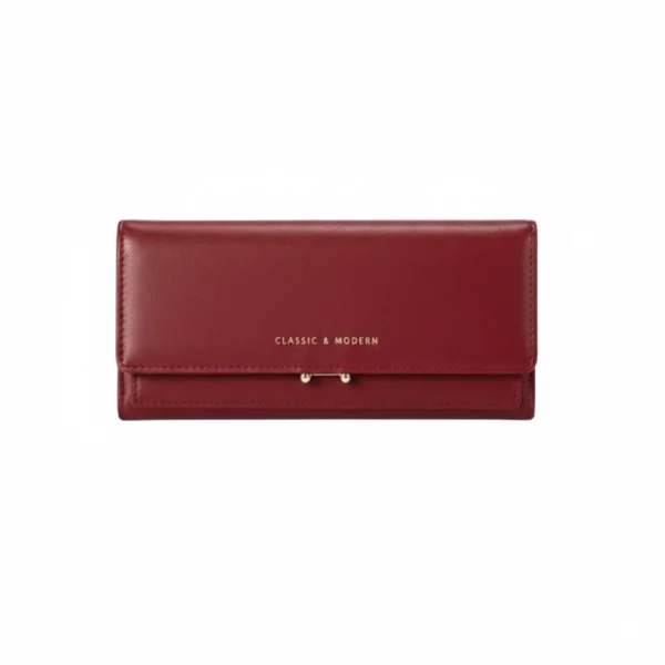 Classic & Modern Women's Large Capacity PU Leather Wallet (RED)