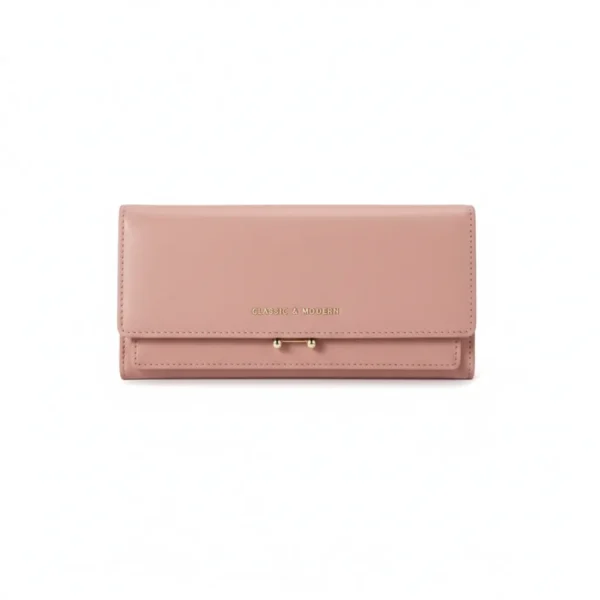 Classic & Modern Women's Large Capacity PU Leather Wallet (PINK)