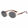 Luxury Design Rimless Oval Women's Sunglasses Decoration UV Protection