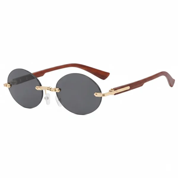 Luxury Design Rimless Oval Women's Sunglasses Decoration UV Protection