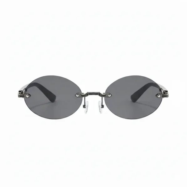Luxury Design Rimless Oval Women's Sunglasses Decoration UV Protection