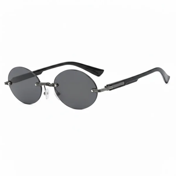 Luxury Design Rimless Oval Women's Sunglasses Decoration UV Protection