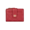 Elegant Quilted Slim Short Wallet for Women – Waterproof PU Leather Card Holder| (RED)