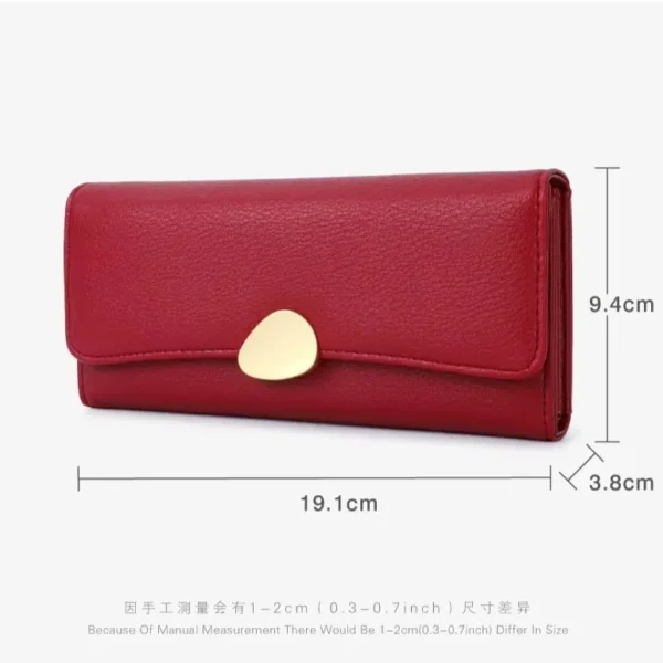 Elegant Slim Long Wallet – Premium PU Leather Purse for Women