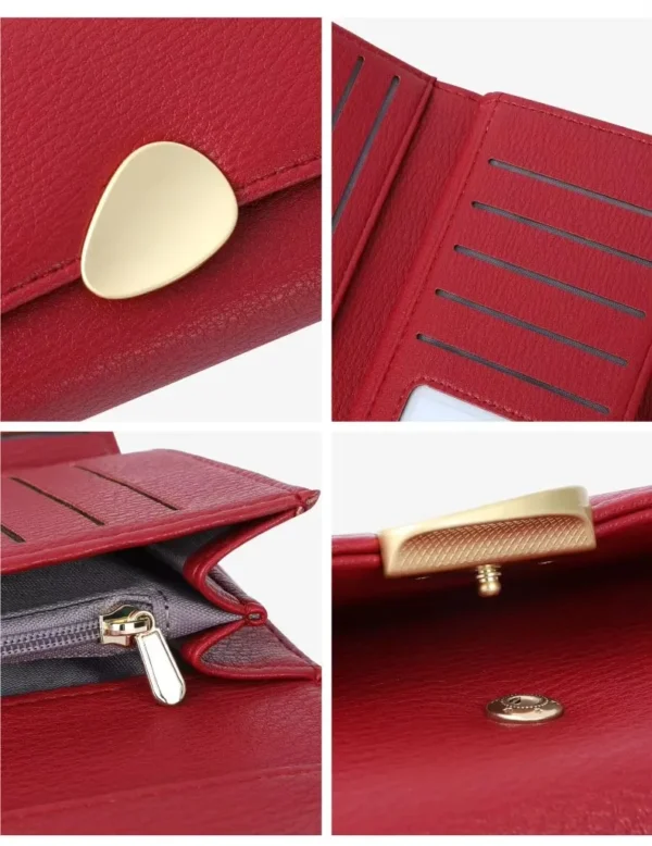 Elegant Slim Long Wallet – Premium PU Leather Purse for Women