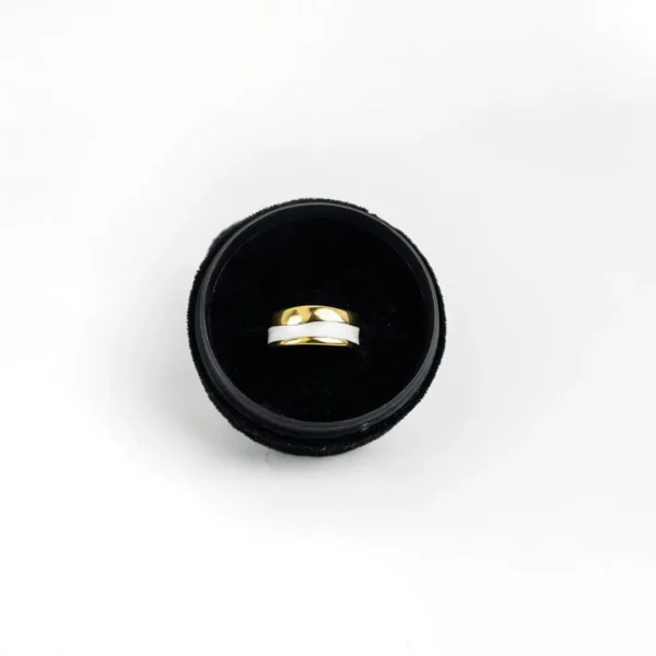 Adjustable 14K Gold Plated Drop Glaze Ring in Luxury Box