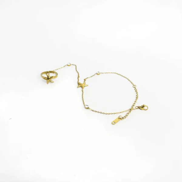 18K Gold Plated Starfish Hand Harness Bracelet