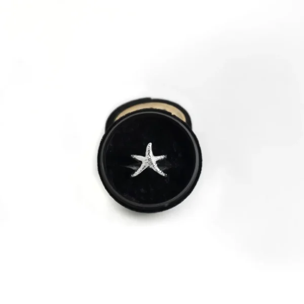 Stainless Steel Starfish Adjustable Open Finger Ring