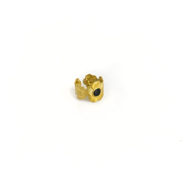 18K Gold Plated Waterproof Stainless Steel Flower Ring