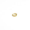Gold Stainless Steel Rhinestone Crown Open Ring for Women