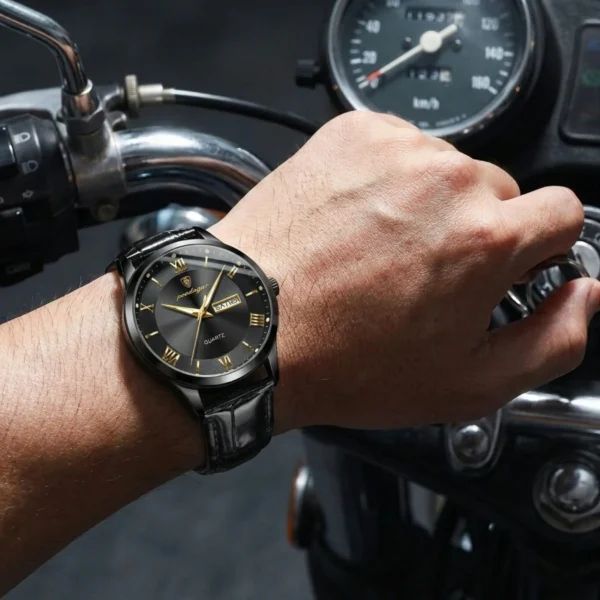 Poedagar 978 Original Men Watch Luminous Waterproof Leather