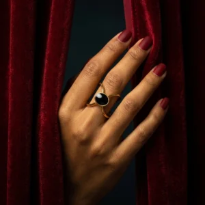 18K Gold Plated Geometric Oval Hollow Ring - Waterproof