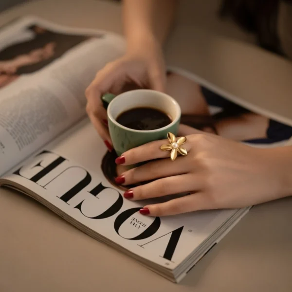 18K Gold Plated Pearl Flower Studs with Novora Gift Box