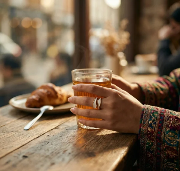 18K Gold Plated White Enamel Stainless Steel Open Ring