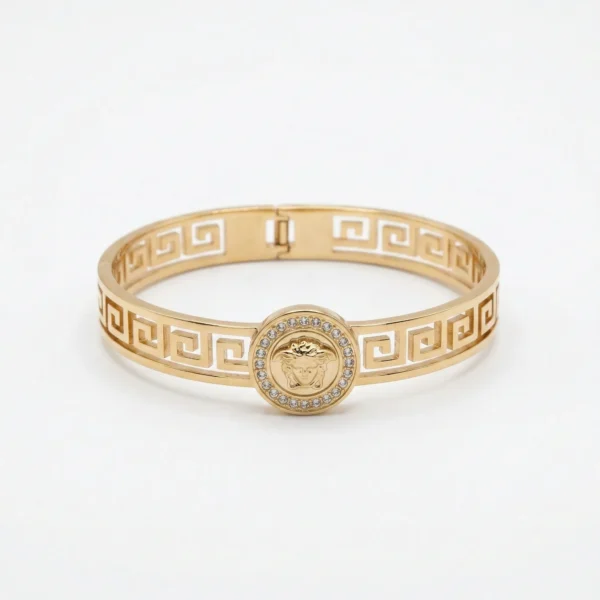 Women’s Gold-Plated Greek Style Bangle Bracelet