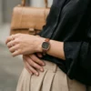 Luxury Rectangle Ladies Quartz Watch Brown Leather