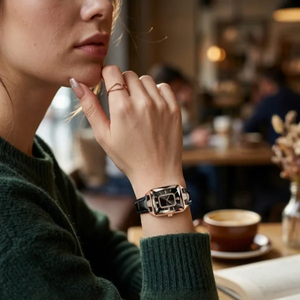 Poedagar Original Crystal Square Luxury Quartz Watch