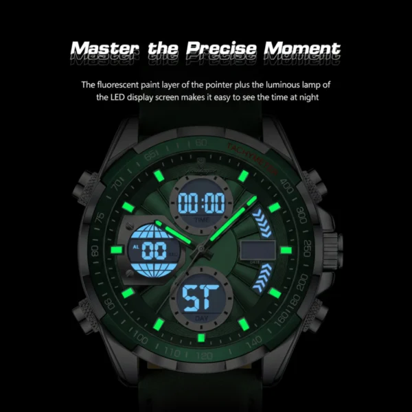 Poedagar Original Chronograph Men Watch Luxury Leather Quartz