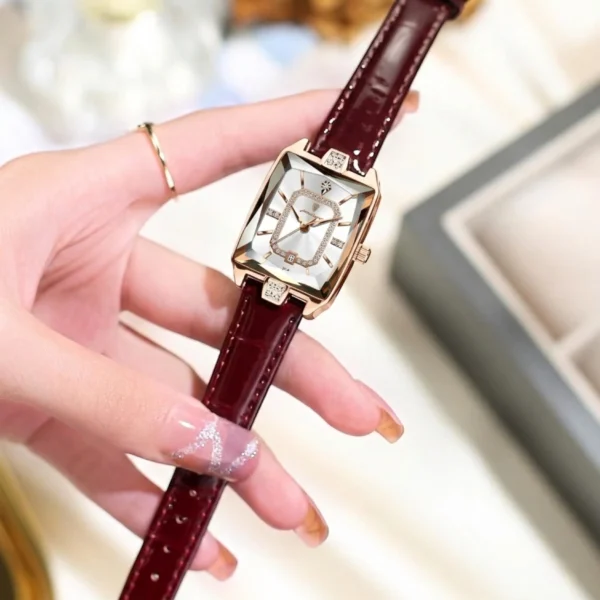 Poedagar Original Crystal Square Luxury Quartz Watch