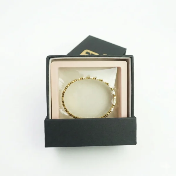 Trendy 18K Gold Plated Stainless Steel Floral Bangle