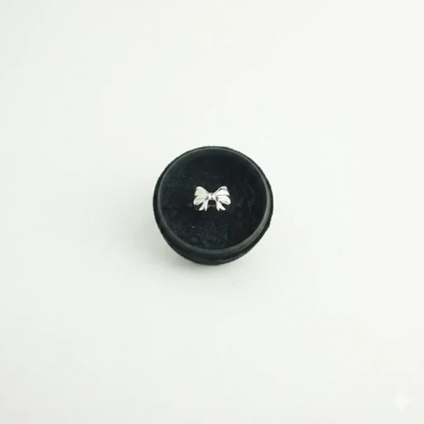 Elegant Non-Tarnish Silver Bow Ring