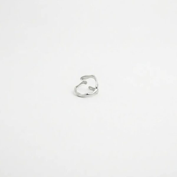 Organic Deformed Open Ring | Stainless Steel Ring