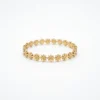 Trendy 18K Gold Plated Stainless Steel Floral Bangle