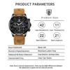 Poedagar Original Men Watch Leather Quartz Chronograph Waterproof