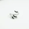 Punk Style Stainless Steel Leaf Opening Adjustable Ring
