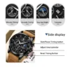 Poedagar Original Men Watch Leather Quartz Chronograph Waterproof