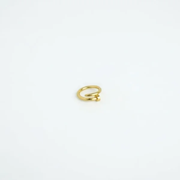 18K Gold Plated Nail Design Unisex Designer Statement Ring