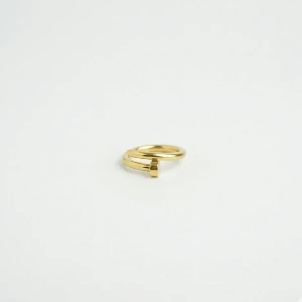 18K Gold Plated Nail Design Unisex Designer Statement Ring