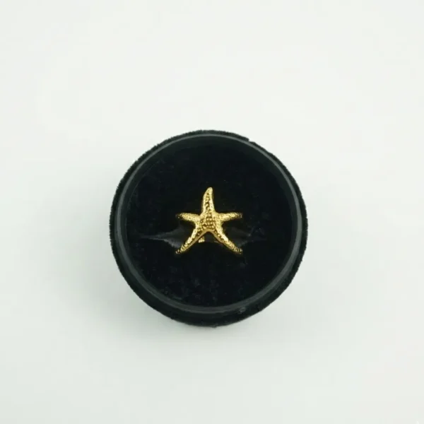 18K Gold Plated Stainless Steel Adjustable Starfish Ring