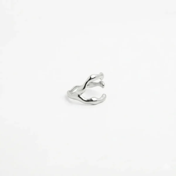 Organic Deformed Open Ring | Stainless Steel Ring
