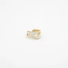 18K Gold Plated White Enamel Stainless Steel Open Ring