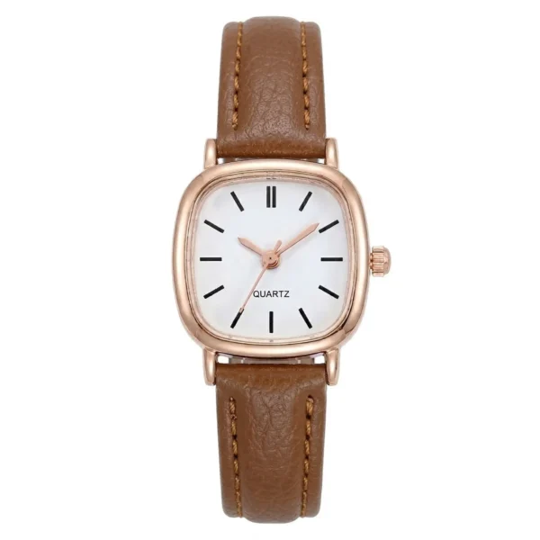 Luxury Rectangle Ladies Quartz Watch Leather