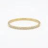 18K Gold Plated Stainless Steel Round Cut Diamond Bangle