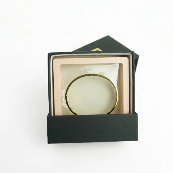 18K Gold Plated Stainless Steel Round Cut Diamond Bangle